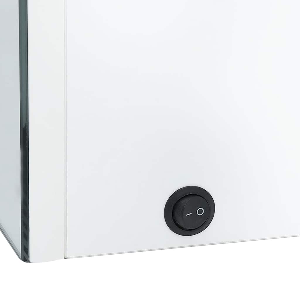 Armário espelhado casa de banho LED 89x14x62cm branco brilhante
