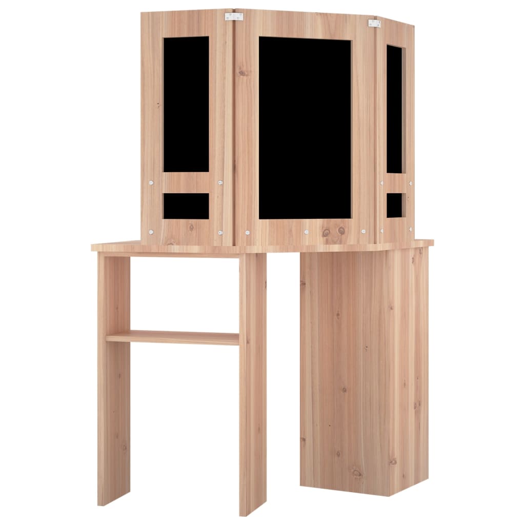 Toucador de canto com LED 111x54x141,5 cm carvalho