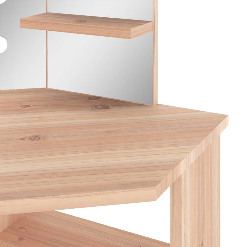 Toucador de canto com LED 111x54x141,5 cm carvalho