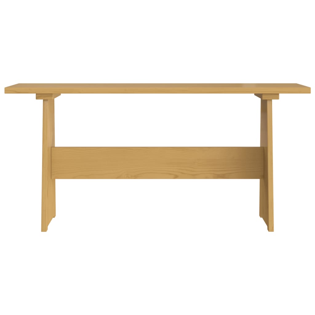 Mesa de jantar com banco REINE pinho maciço castanho mel