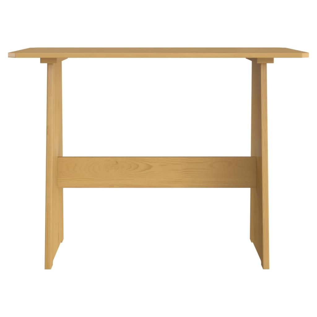 Mesa de jantar com banco REINE pinho maciço castanho mel