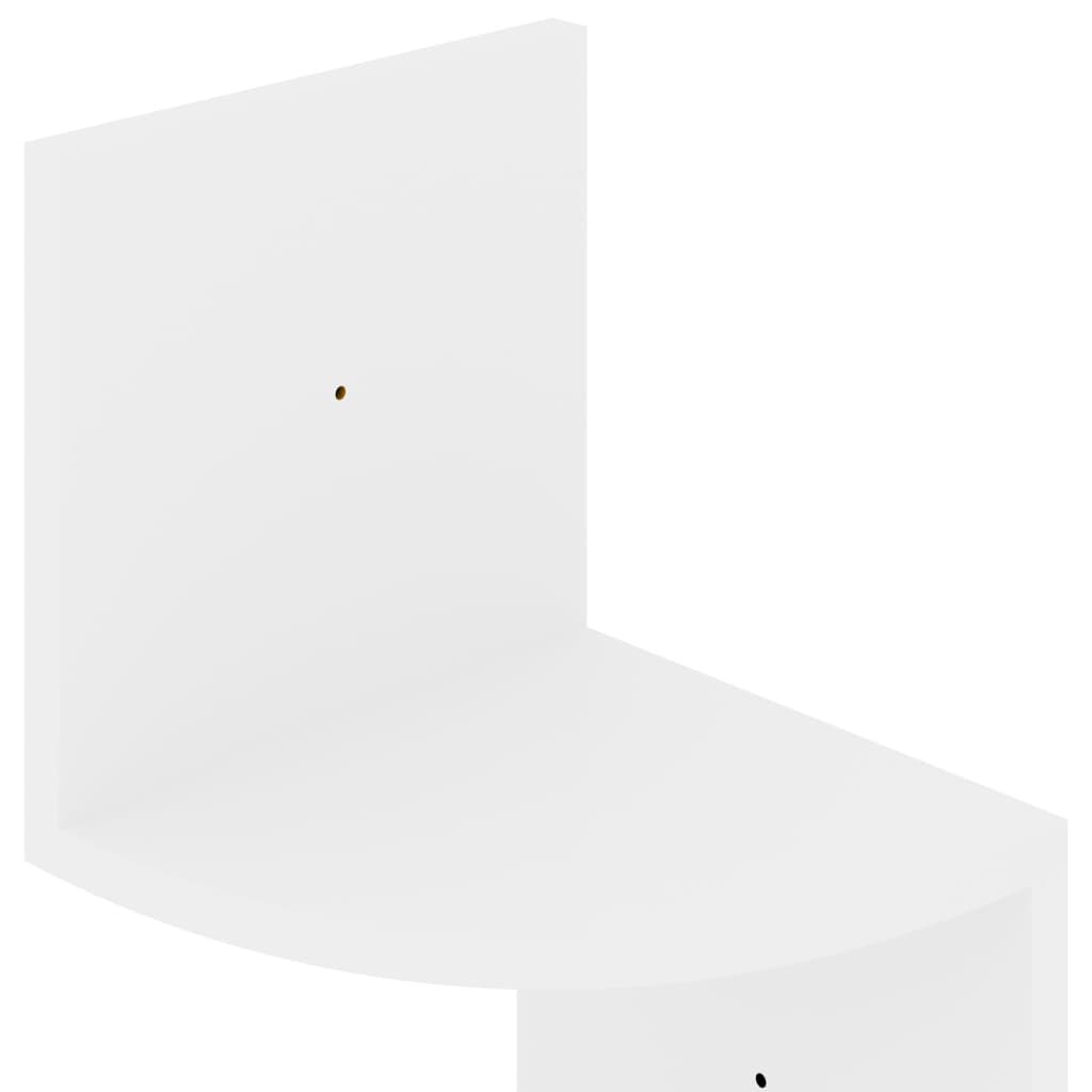 Estante de canto p/ parede derivados madeira branco brilhante