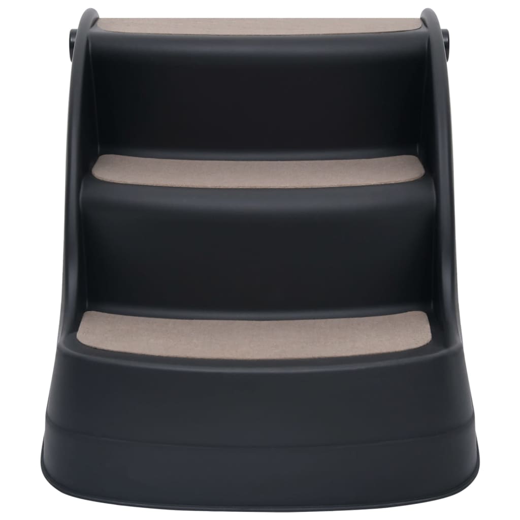 Escada para cães dobrável com 3 degraus preto