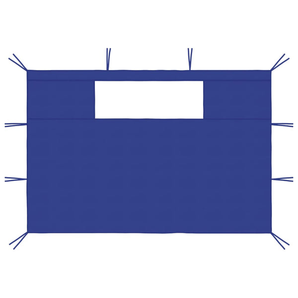 Paredes laterais para gazebo com janelas 2 pcs azul