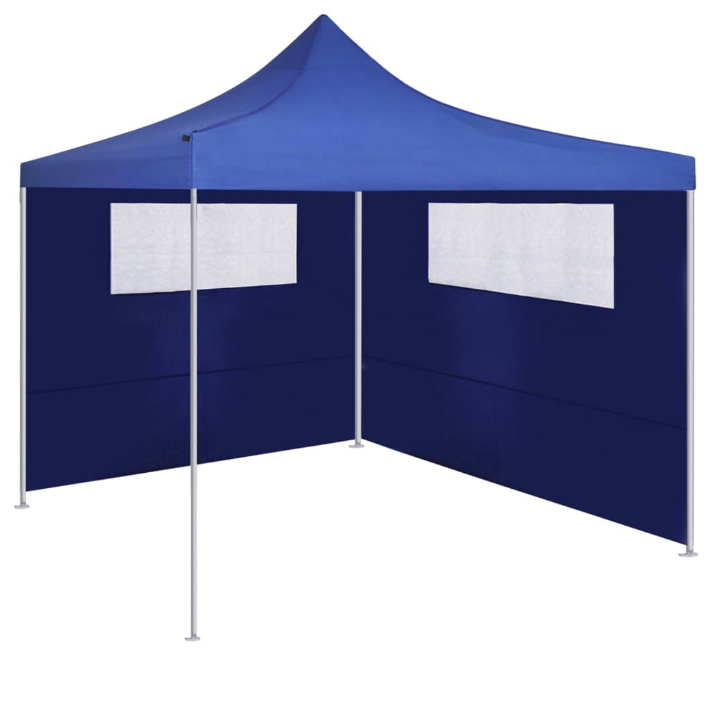 Paredes laterais para gazebo com janelas 2 pcs azul