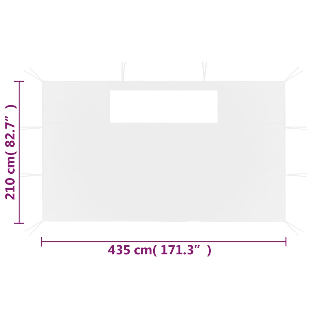 Paredes laterais para gazebo com janelas 2 pcs branco