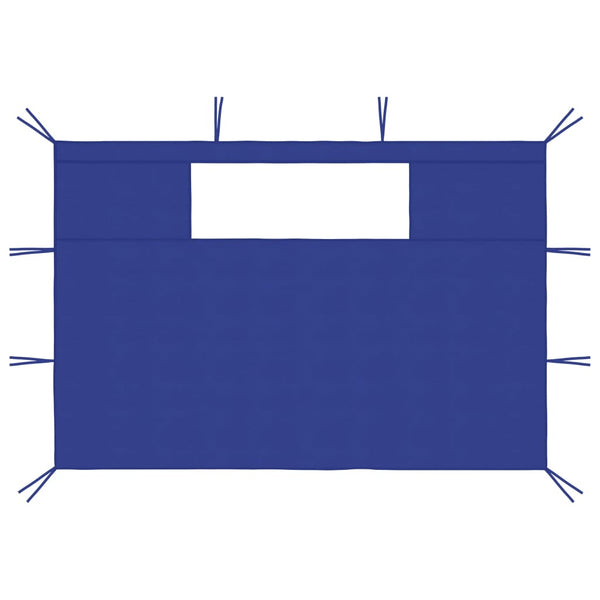 Paredes laterais para gazebo com janelas 2 pcs azul
