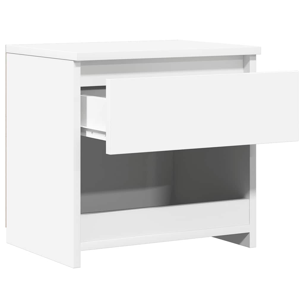 Mesa de cabeceira 40x30x39 cm contraplacado branco brilhante