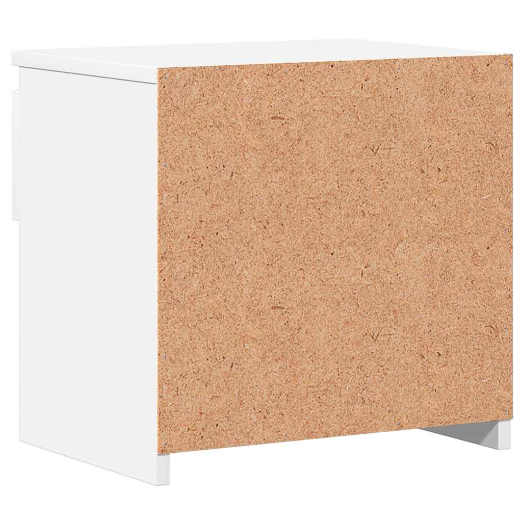 Mesa de cabeceira 40x30x39 cm contraplacado branco brilhante