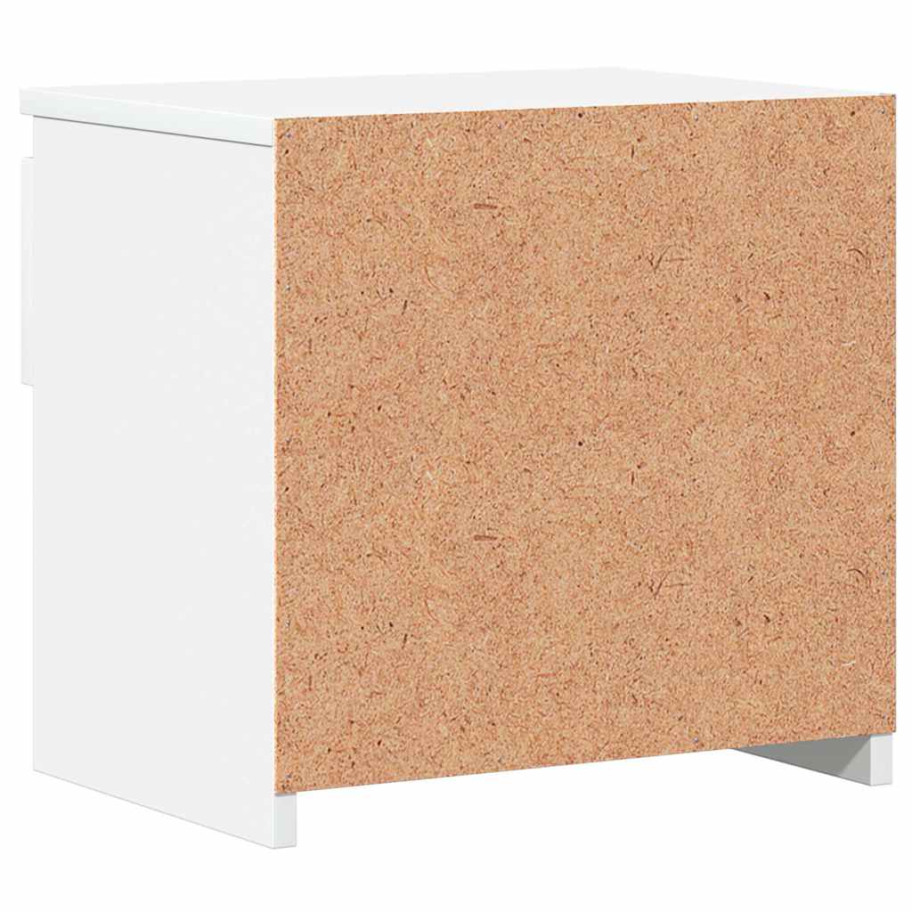 Mesas de cabeceira 2 pcs 40x30x39 cm contrapl. branco brilhante
