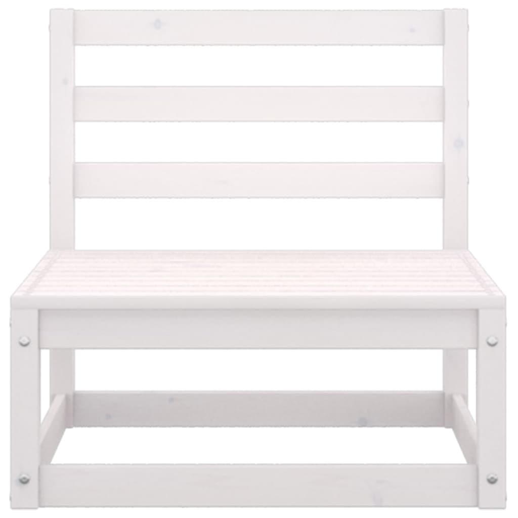 Sofás de centro jardim 2 pcs madeira de pinho maciço branco