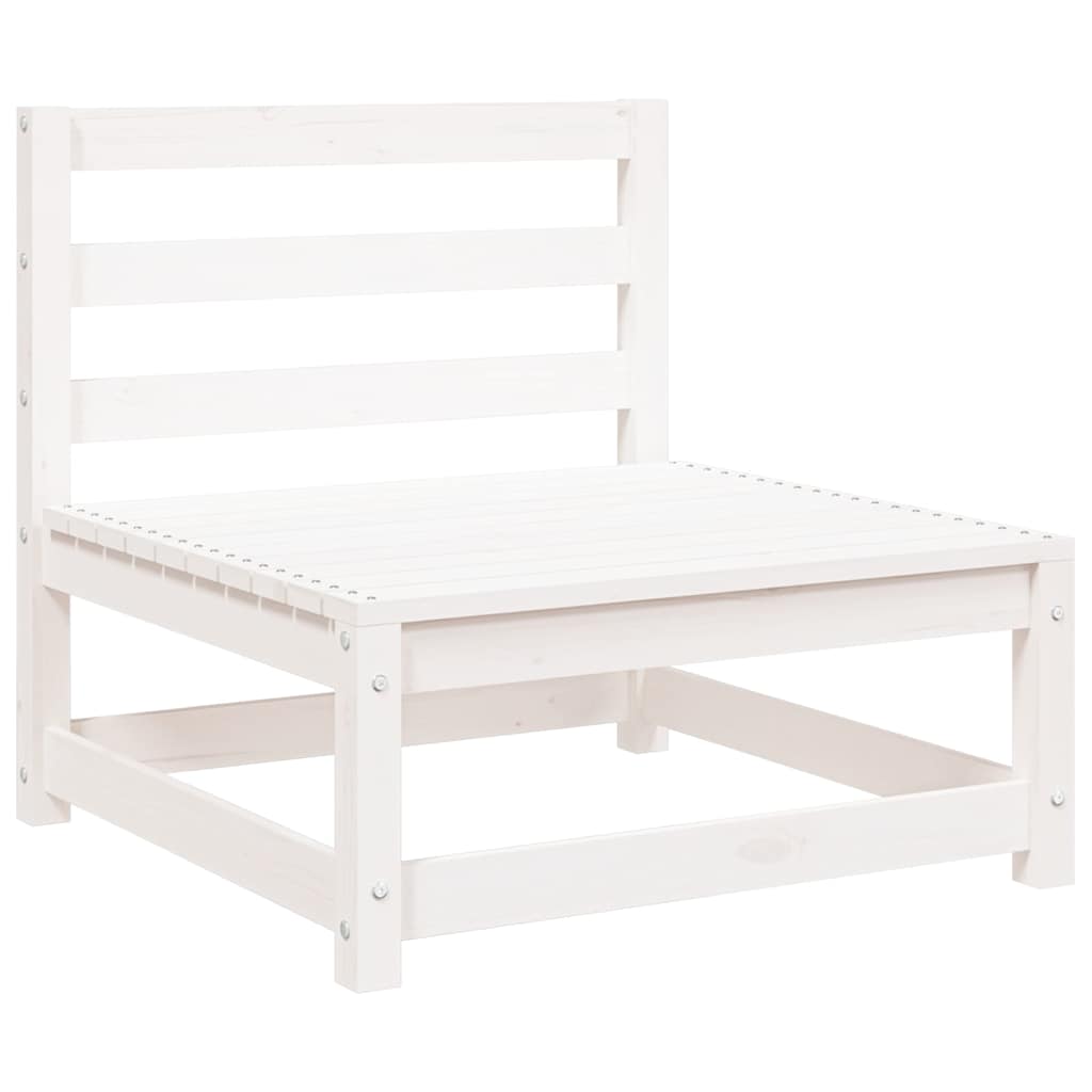 Sofás de centro jardim 2 pcs madeira de pinho maciço branco