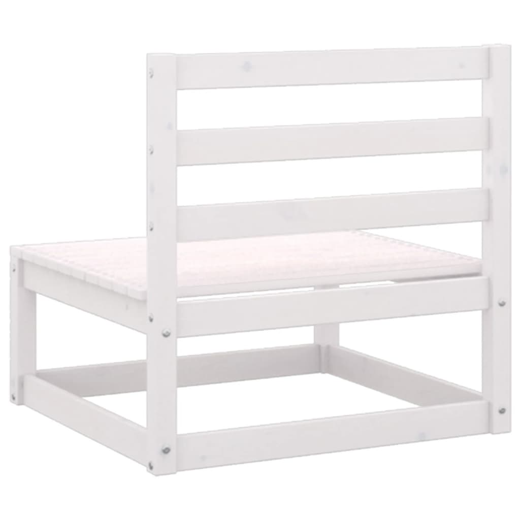Sofás de centro jardim 2 pcs madeira de pinho maciço branco