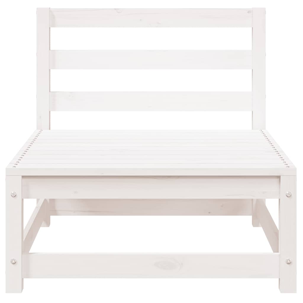 Sofás de centro jardim 2 pcs madeira de pinho maciço branco