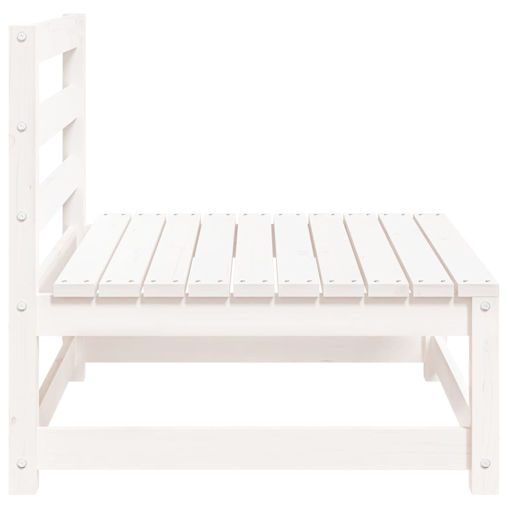 Sofás de centro jardim 2 pcs madeira de pinho maciço branco