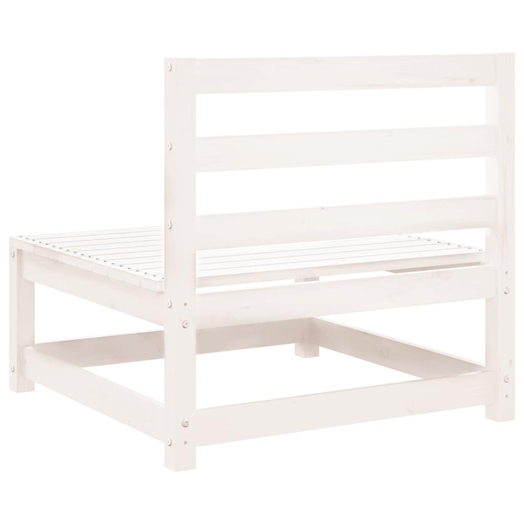 Sofás de centro jardim 2 pcs madeira de pinho maciço branco