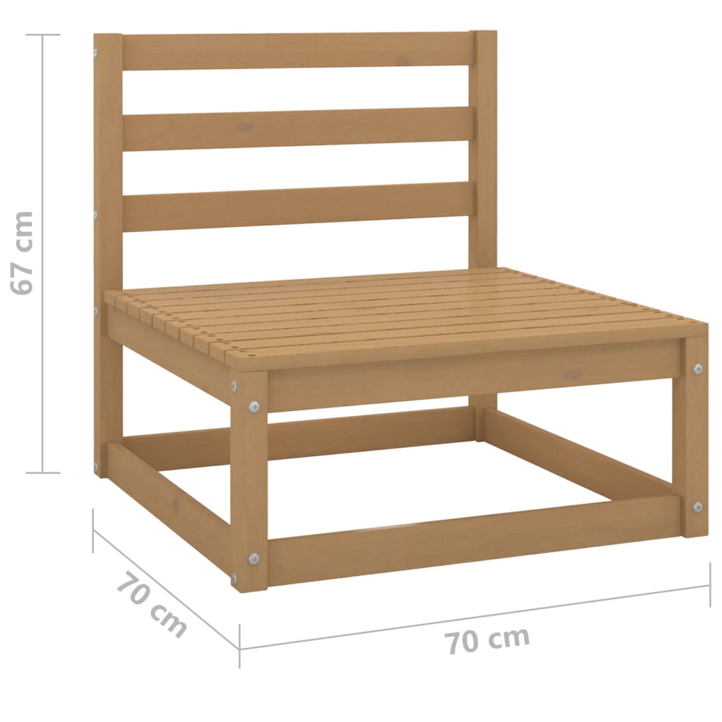 Sofás de centro para jardim 2 pcs pinho maciço castanho mel