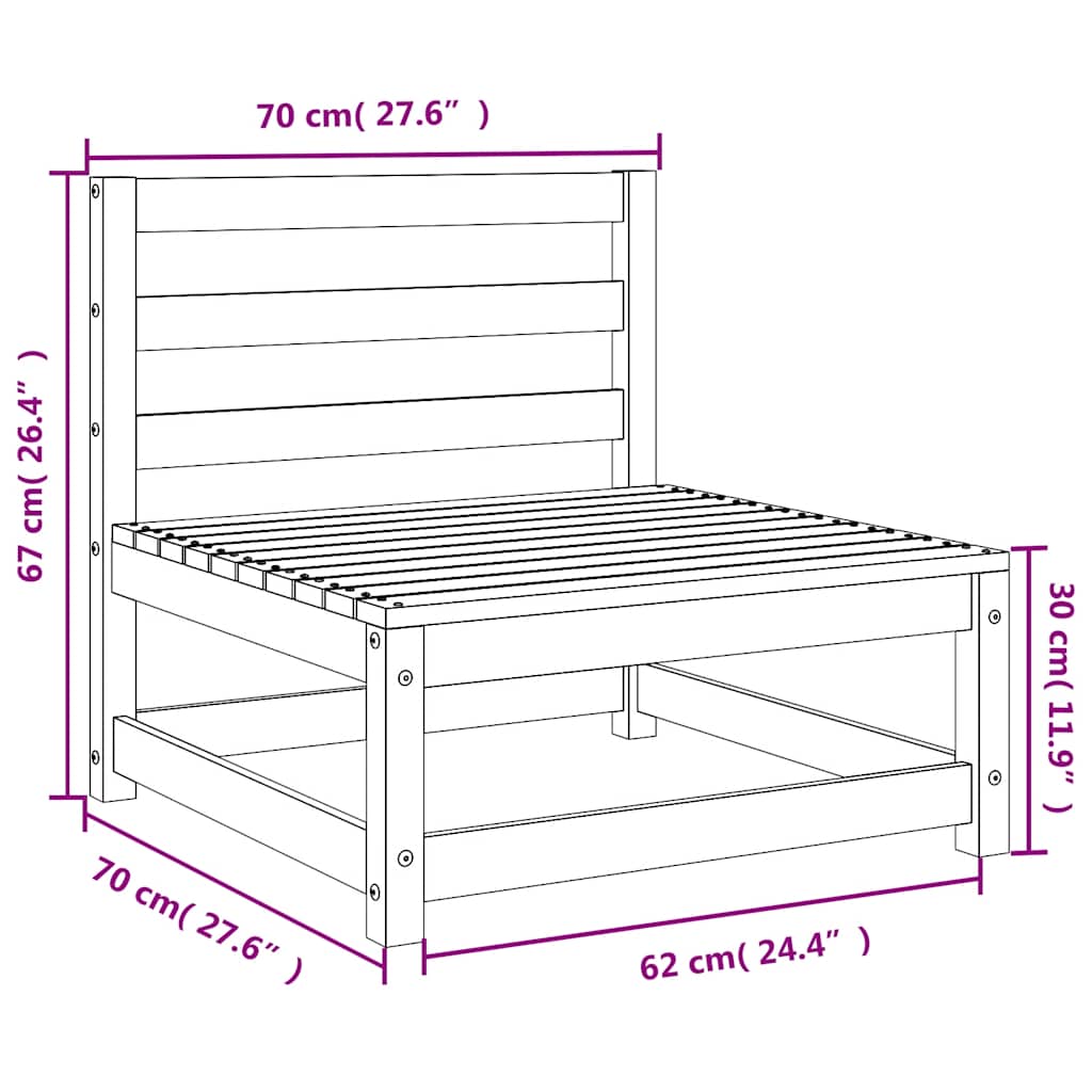 Sofás de centro para jardim 2 pcs pinho maciço castanho mel
