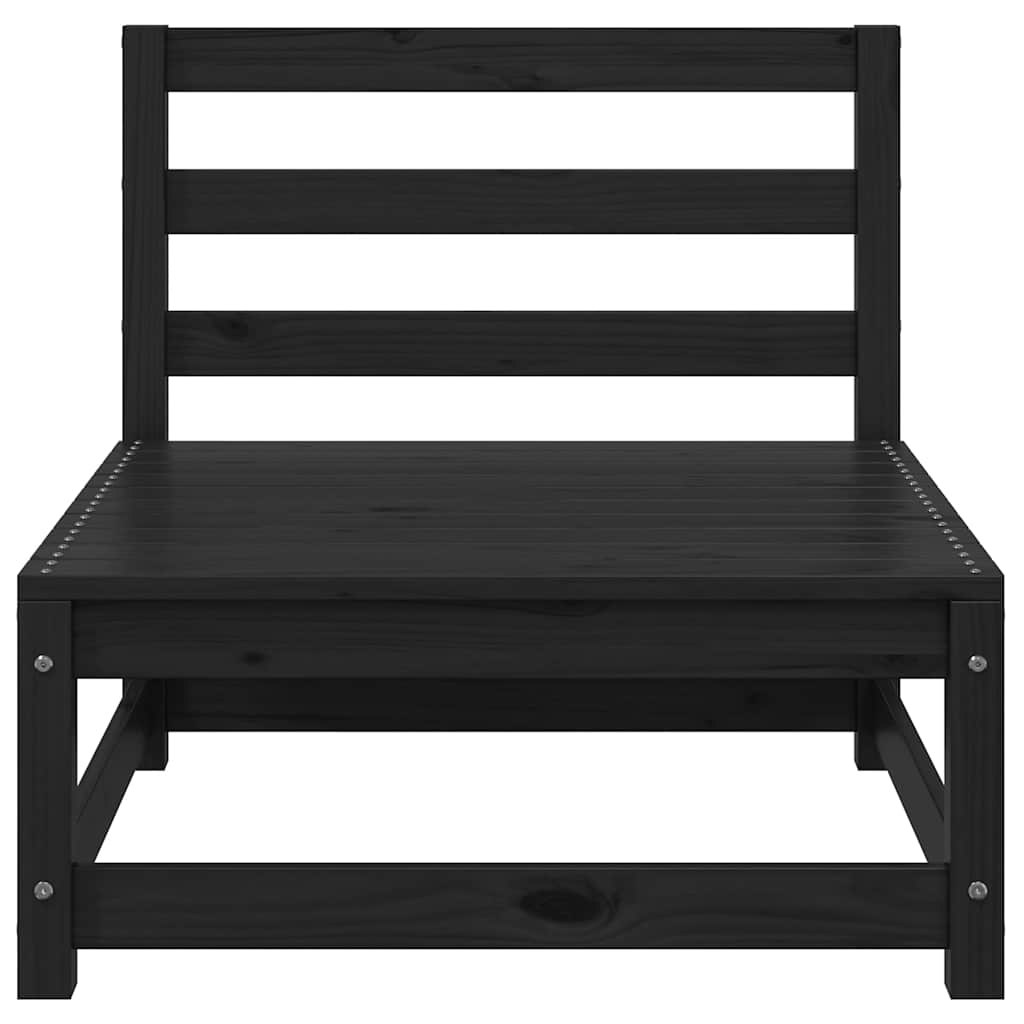 Sofás de centro para jardim 2 pcs madeira de pinho maciço preto