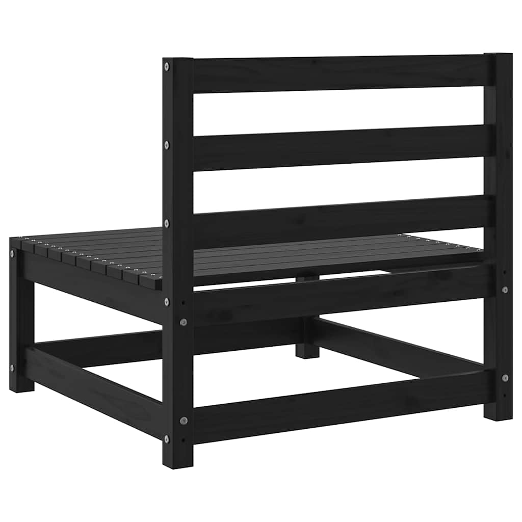 Sofás de centro para jardim 2 pcs madeira de pinho maciço preto