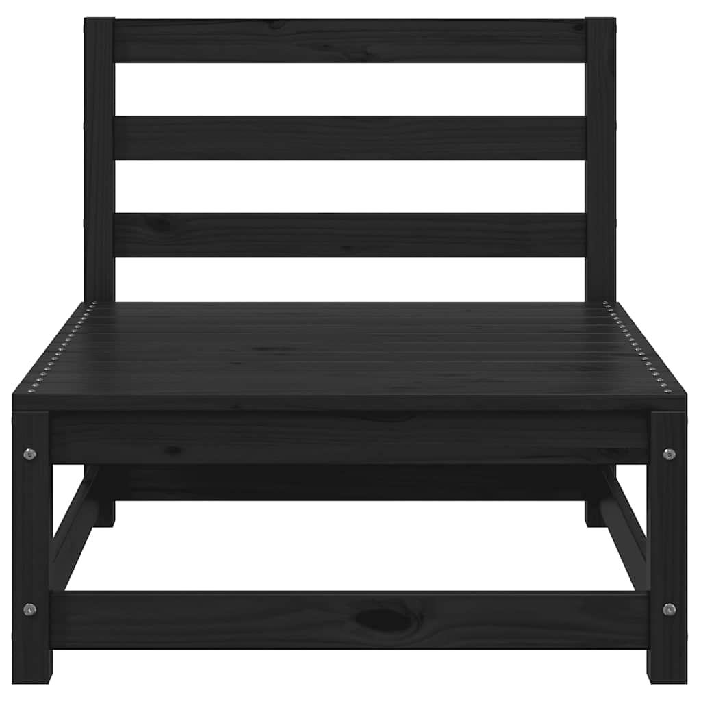 Sofás de centro para jardim 3 pcs madeira de pinho maciço preto