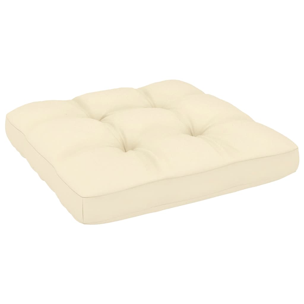 Sofá de canto p/ jardim c/ almofadões pinho maciço cor creme