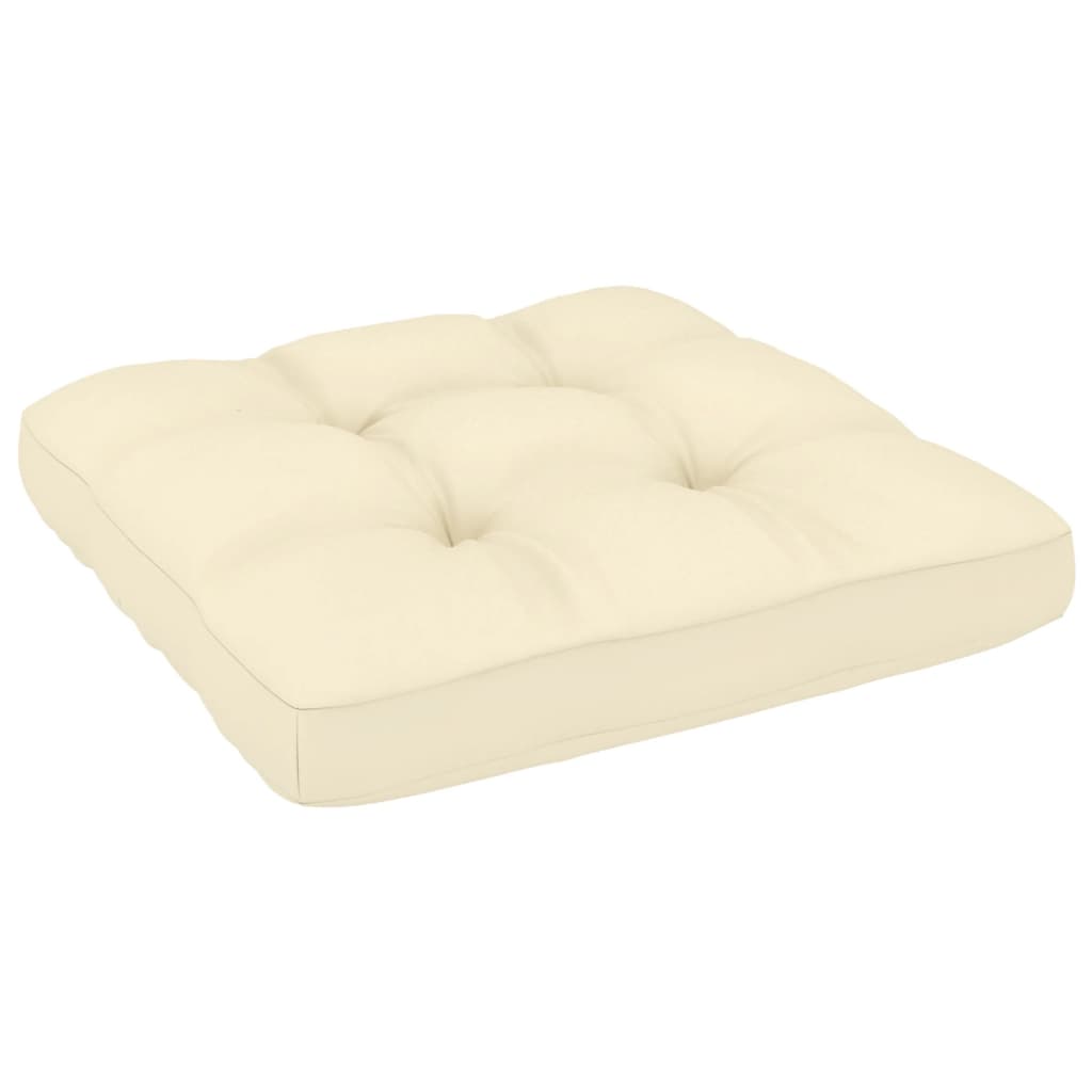 Sofá de centro para jardim c/almofadões pinho maciço cor creme