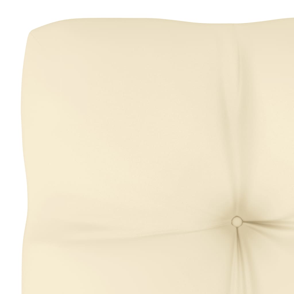 Sofá de centro para jardim c/almofadões pinho maciço cor creme