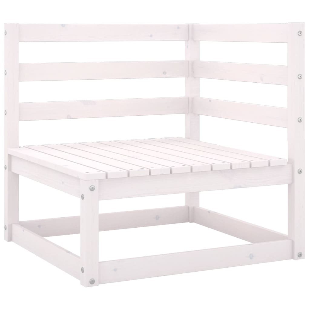 Sofá de jardim 2 lugares com almofadões pinho maciço branco