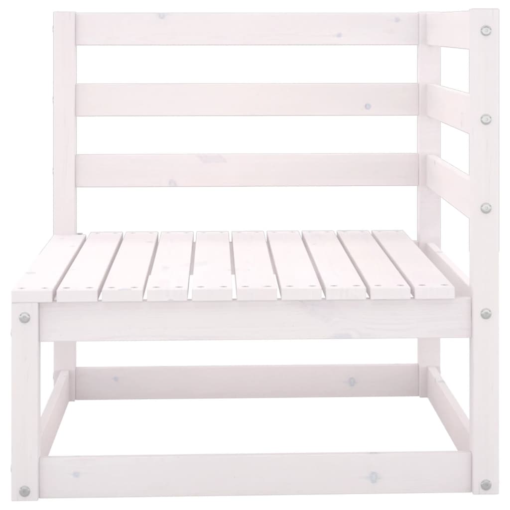 Sofá de jardim 2 lugares com almofadões pinho maciço branco