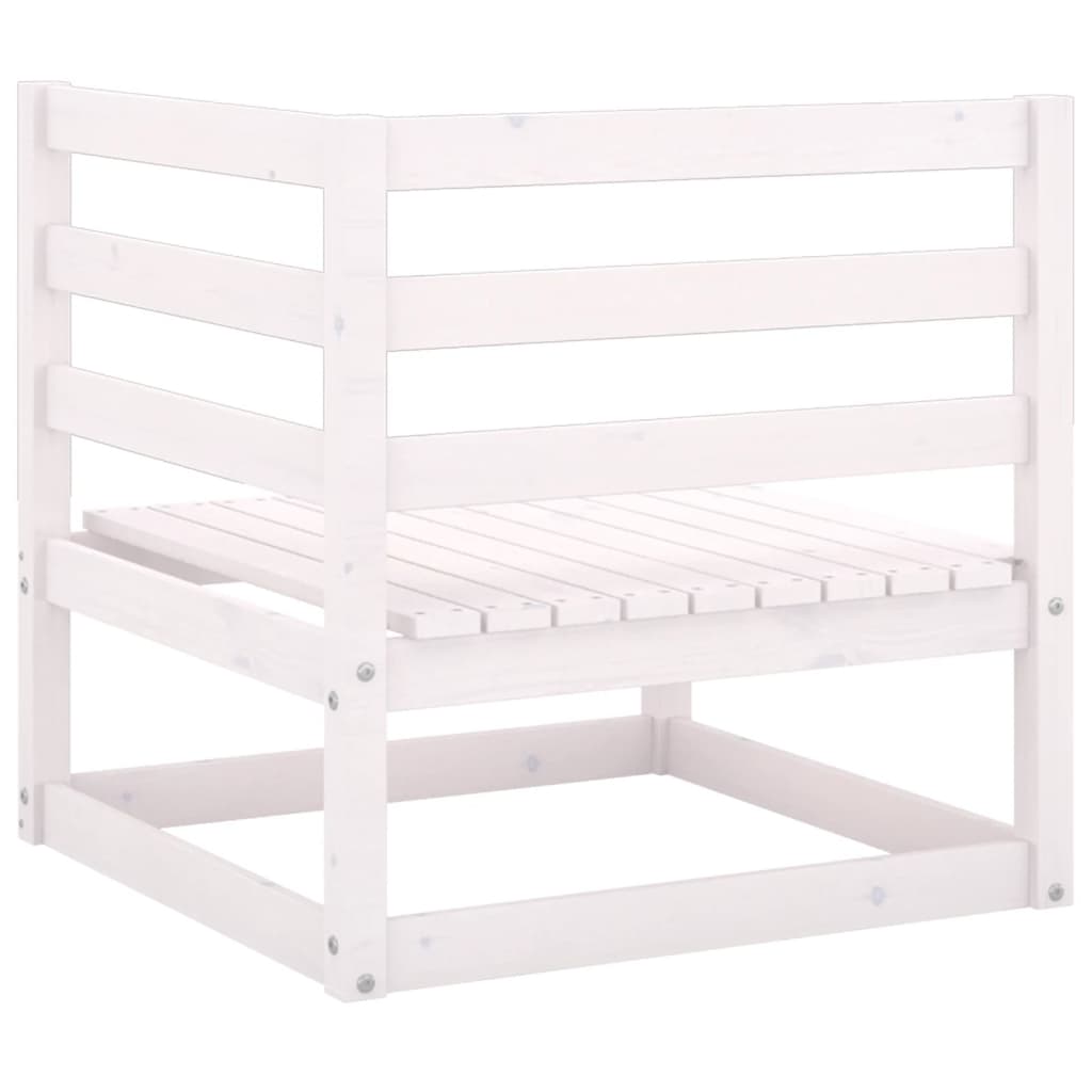 Sofá de jardim 2 lugares com almofadões pinho maciço branco