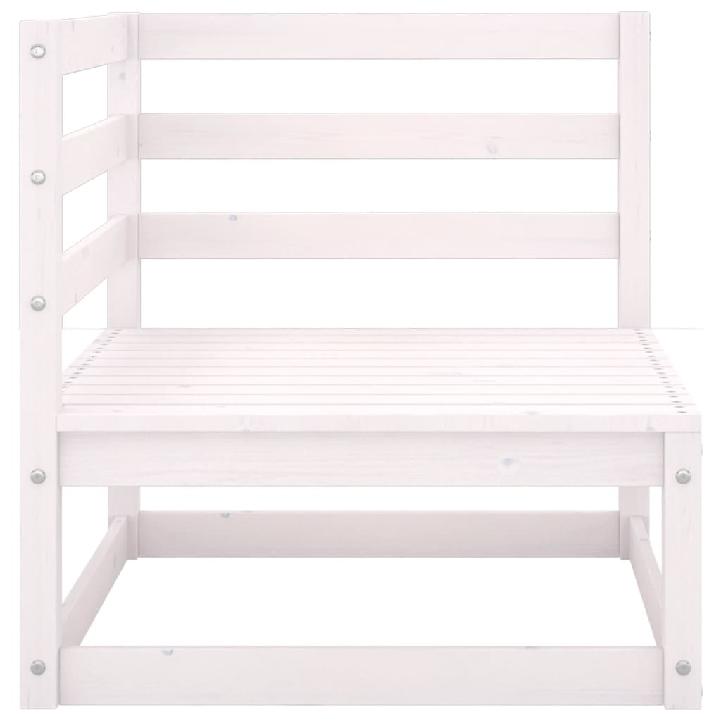 Sofá de jardim 2 lugares com almofadões pinho maciço branco