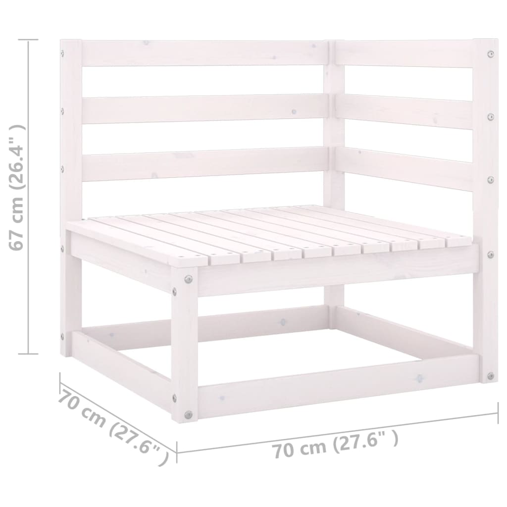 Sofá de jardim 2 lugares com almofadões pinho maciço branco