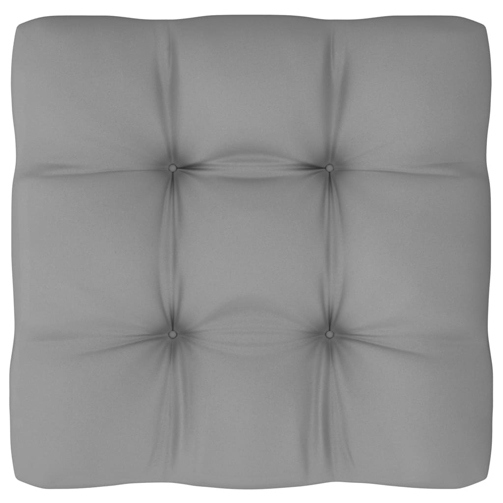 Sofás de centro jardim c/ almofadões cinza 2 pcs pinho maciço