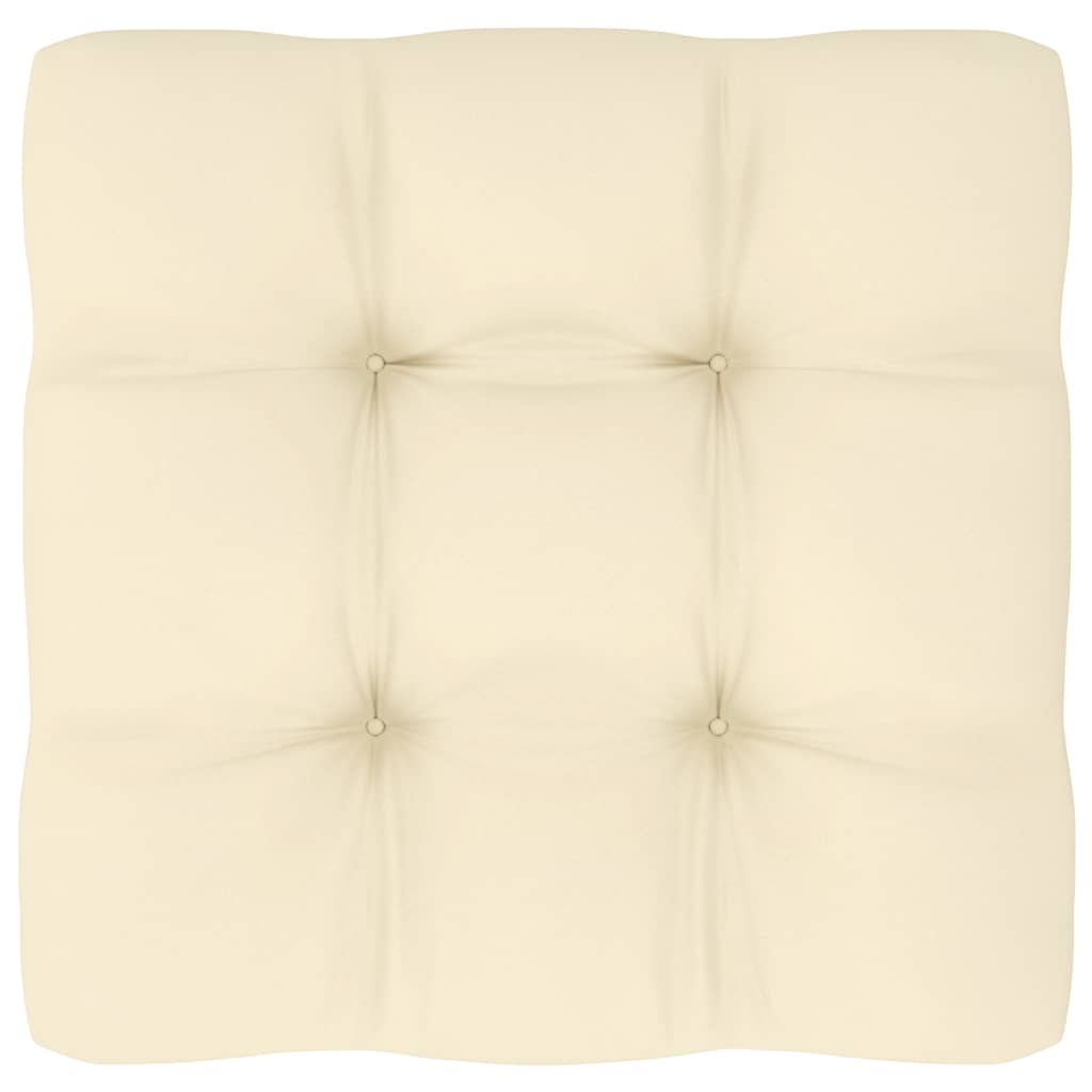 Sofás de centro jardim c/ almofadões 2 pcs pinho maciço creme