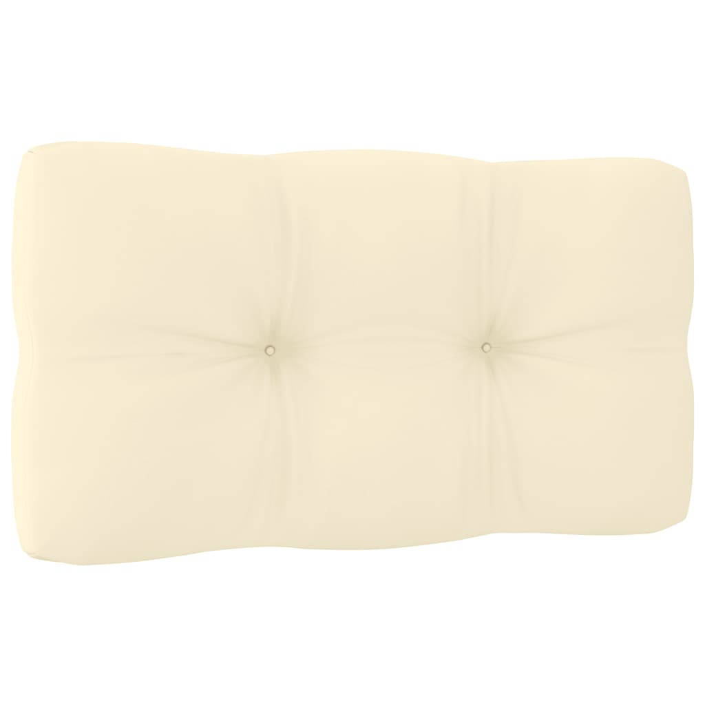 Sofás de centro jardim c/ almofadões 2 pcs pinho maciço creme