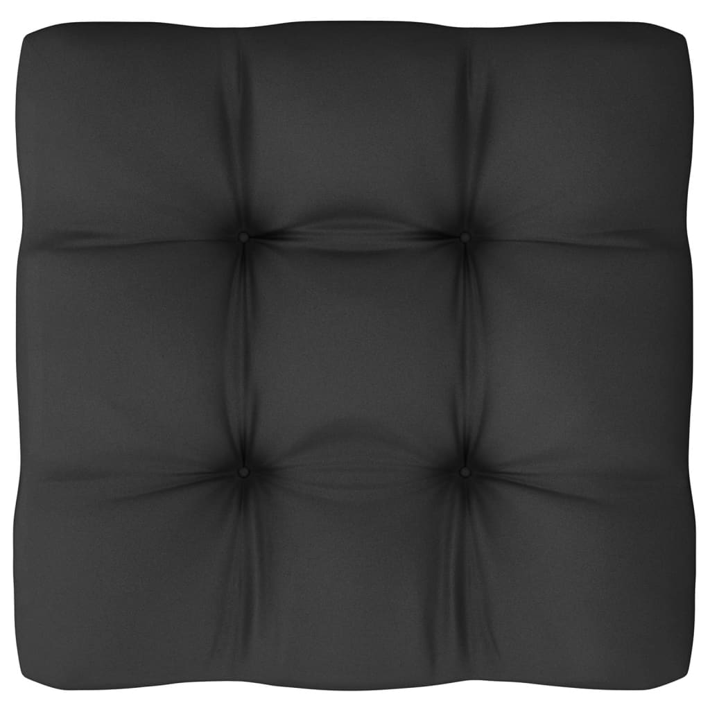 Sofás centro jardim c/ almofadões 2 pcs pinho maciço antracite