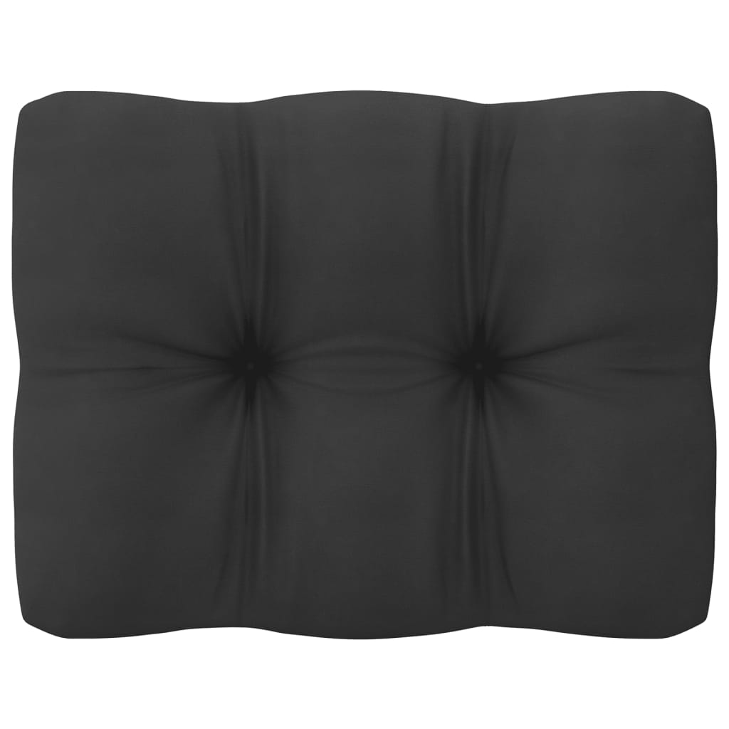 Sofás centro jardim c/ almofadões 2 pcs pinho maciço antracite