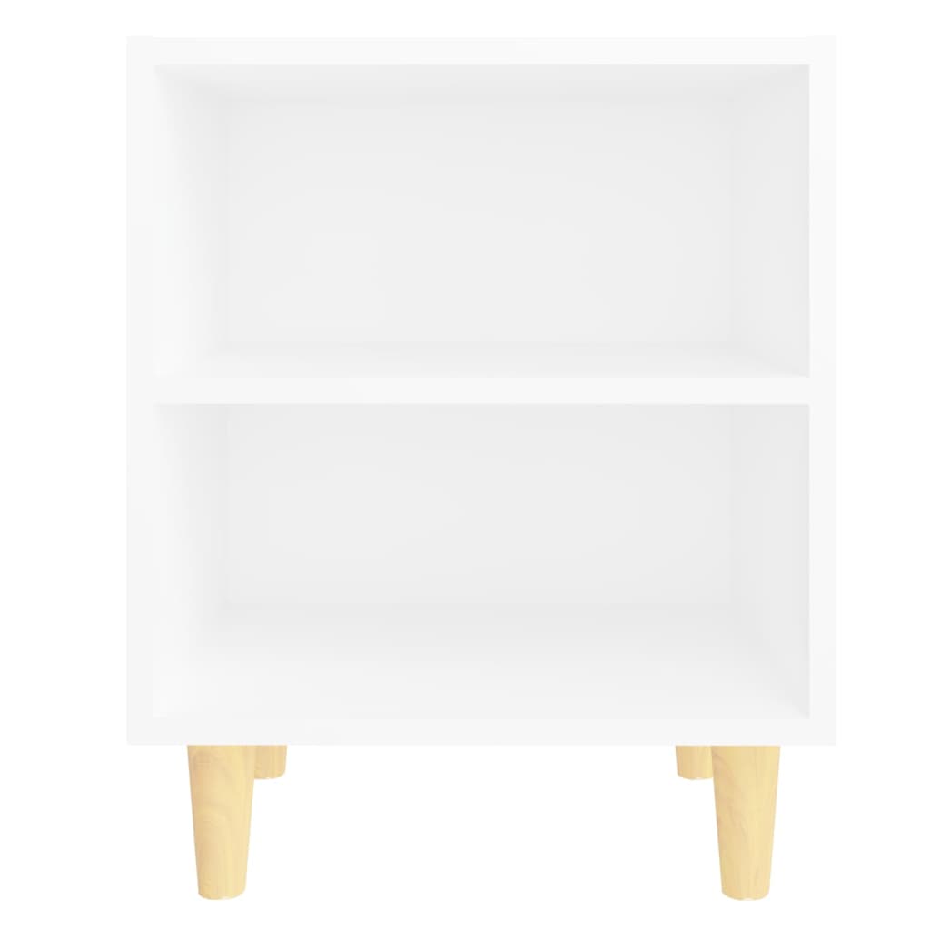 Mesa de cabeceira c/ pernas em madeira maciça 40x30x50cm branco