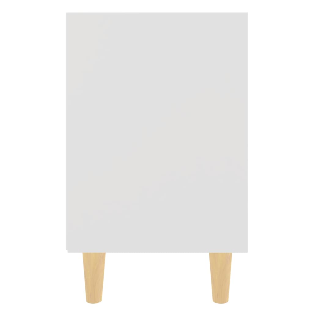 Mesa de cabeceira c/ pernas em madeira maciça 40x30x50cm branco