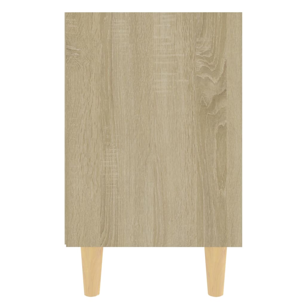 Mesa cabeceira pernas madeira maciça 40x35x50cm carval. sonoma