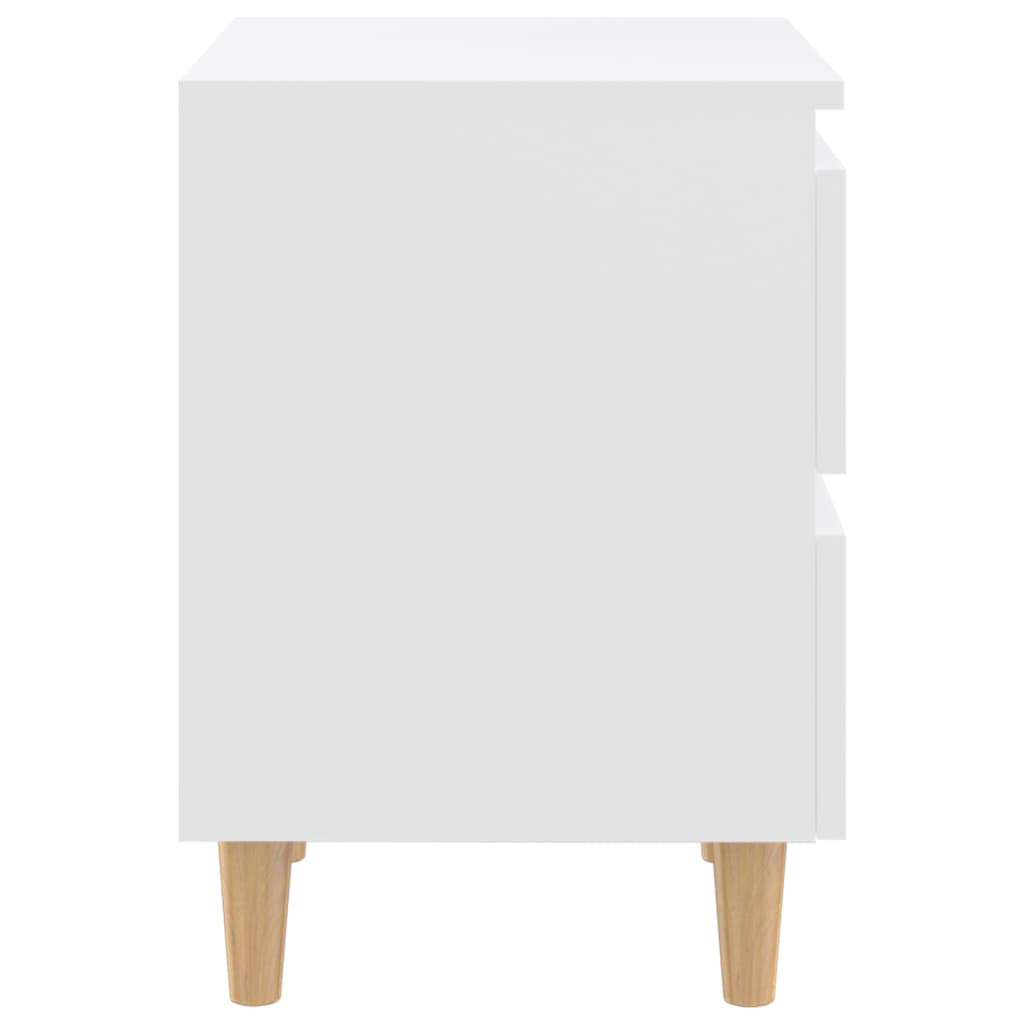 Mesas de cabeceira 2 pcs c/ pernas de pinho 40x35x50 cm branco