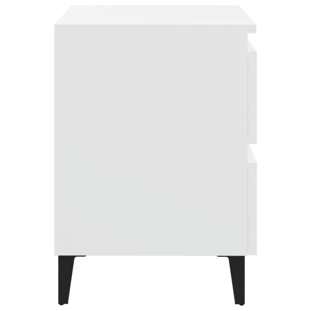 Mesas de cabeceira 2 pcs 40x35x50cm derivados de madeira branco