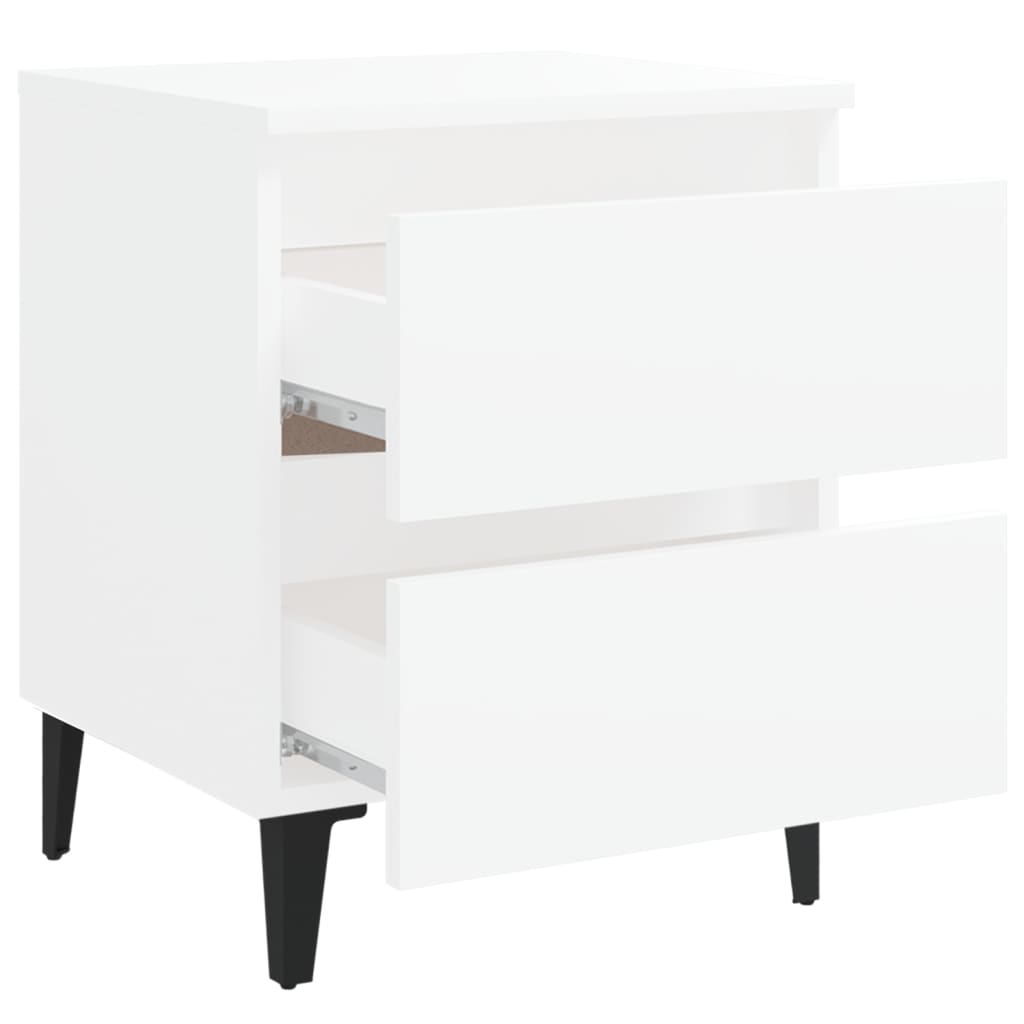 Mesas de cabeceira 2 pcs 40x35x50cm derivados de madeira branco