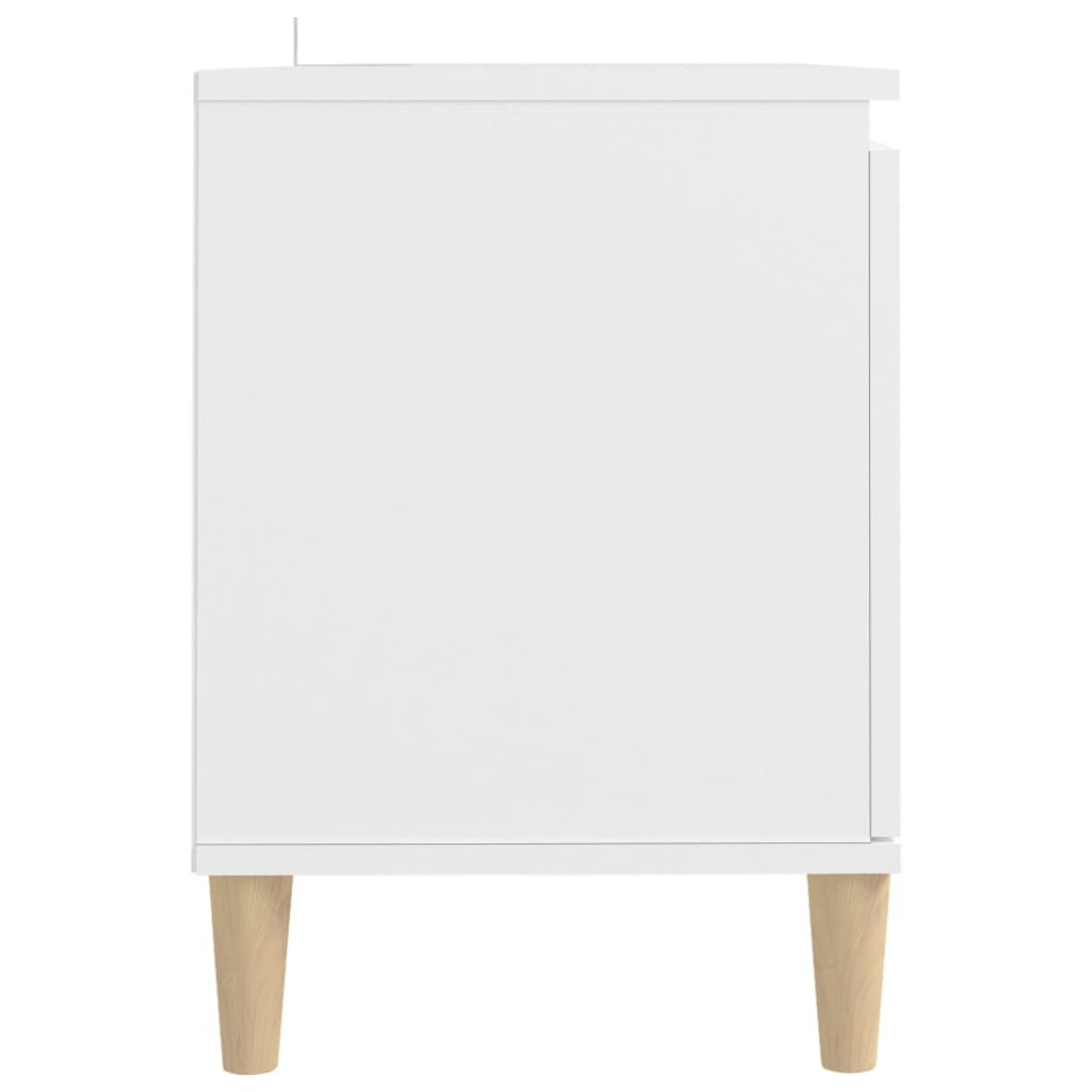 Móvel de TV c/ pernas de madeira maciça 103,5x35x50 cm branco