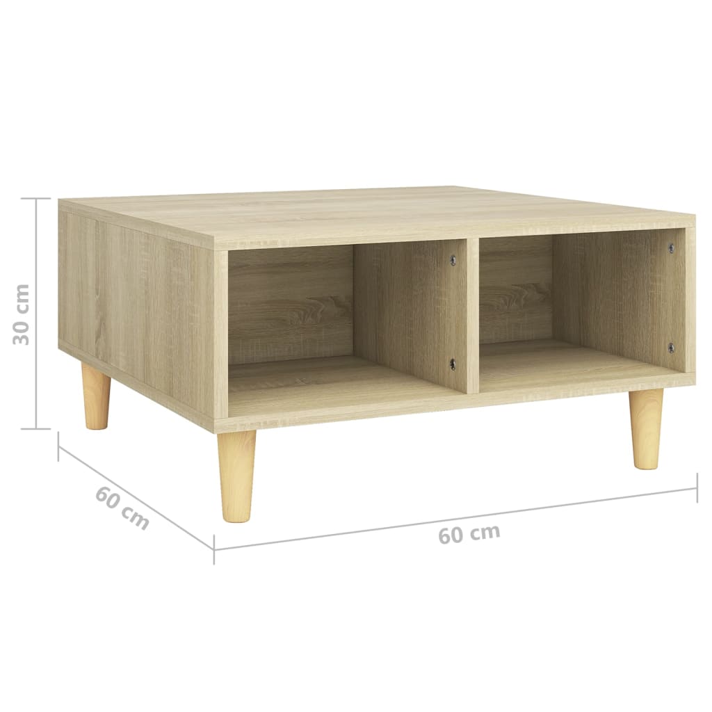Mesa de centro 60x60x30 cm derivados de madeira carvalho sonoma