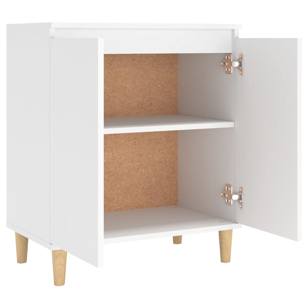 Aparador c/ pernas de madeira 60x35x70 cm contraplacado branco