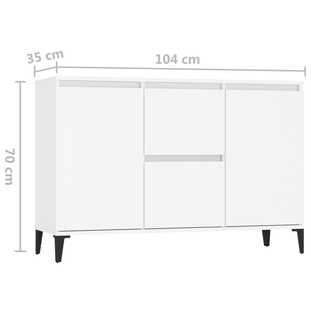 Aparador 102x35x70 cm derivados de madeira branco