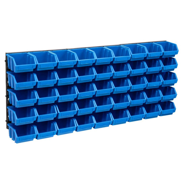 48 pcs Kit caixas arrumação com painéis de parede azul e preto