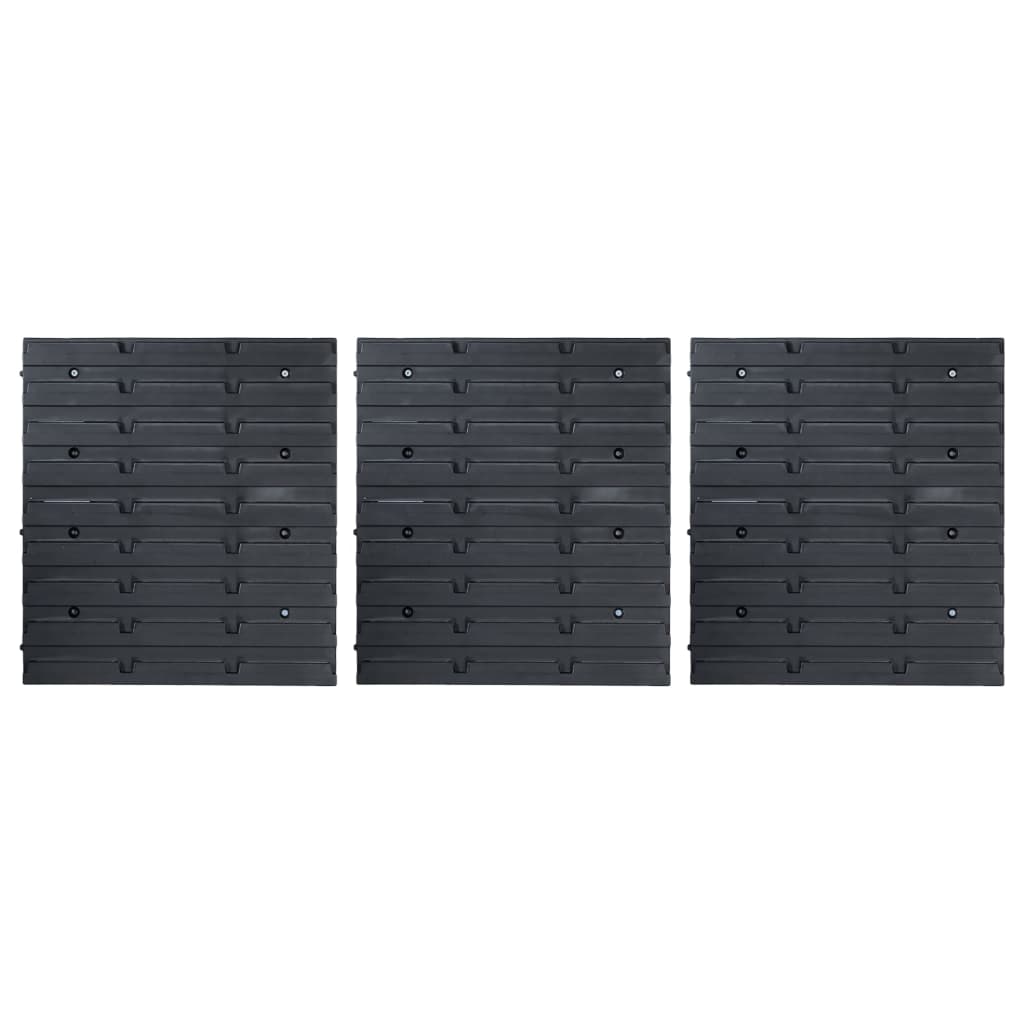48 pcs Kit caixas arrumação com painéis de parede azul e preto
